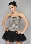 Black White Check Polyester Overbust Top & Tutu Skirt Corset Dress