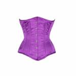 Purple Satin Gothic Bustier Waist Training Body Shaper Underbust Corset Costume