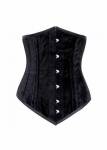 Black Velvet Gothic Double Bone Bustier Waist Training Body Shaper LONG Underbust Corset Costume.