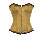 Women’s Alpine Yellow Satin Gothic Burlesque Bustier Waist Training Overbust Corset Costume