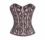 CorsetAttire Pink Satin Black Star Handmade Sequins Gothic Burlesque Waist Training Bustier Overbust Corset Costume