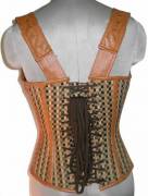 Cotton Jute & Leather Shoulder Strap Gothic Waist Training Bustier Halloween Overbust Corset Top Cotton Jute & Leather Shoulder Strap Gothic Waist Training Bustier Halloween Overbust Corset Top