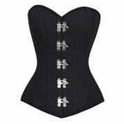Steampunk Black Denim Basque Waist Trainer Bustier Overbust Halloween Corset Costume Steampunk Black Denim Basque Waist Trainer Bustier Overbust Halloween Corset Costume