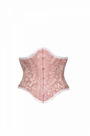 Pink Brocade Gothic Bustier Waist Training Sexy Underbust Corset Costume