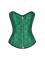 Green Brocade Zipper Double Bone Burlesque Halloween Overbust Corset Costume