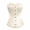 Corset White Satin Double Steel Bone Waist Training Bustier Lingerie Overbust Corset Costume