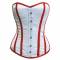 White Red Satin Gothic Retro Bustier Waist Training Overbust Corset Costume