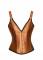 Apricot Silk Shoulder Strap Bustier Waist Training Overbust Corset Costume