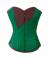 Green and Brown Faux Leather Gothic Waist Cincher Bustier Overbust Corset Top