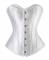 White Satin Gothic Bustier Waist Training Costume Overbust Corset Top